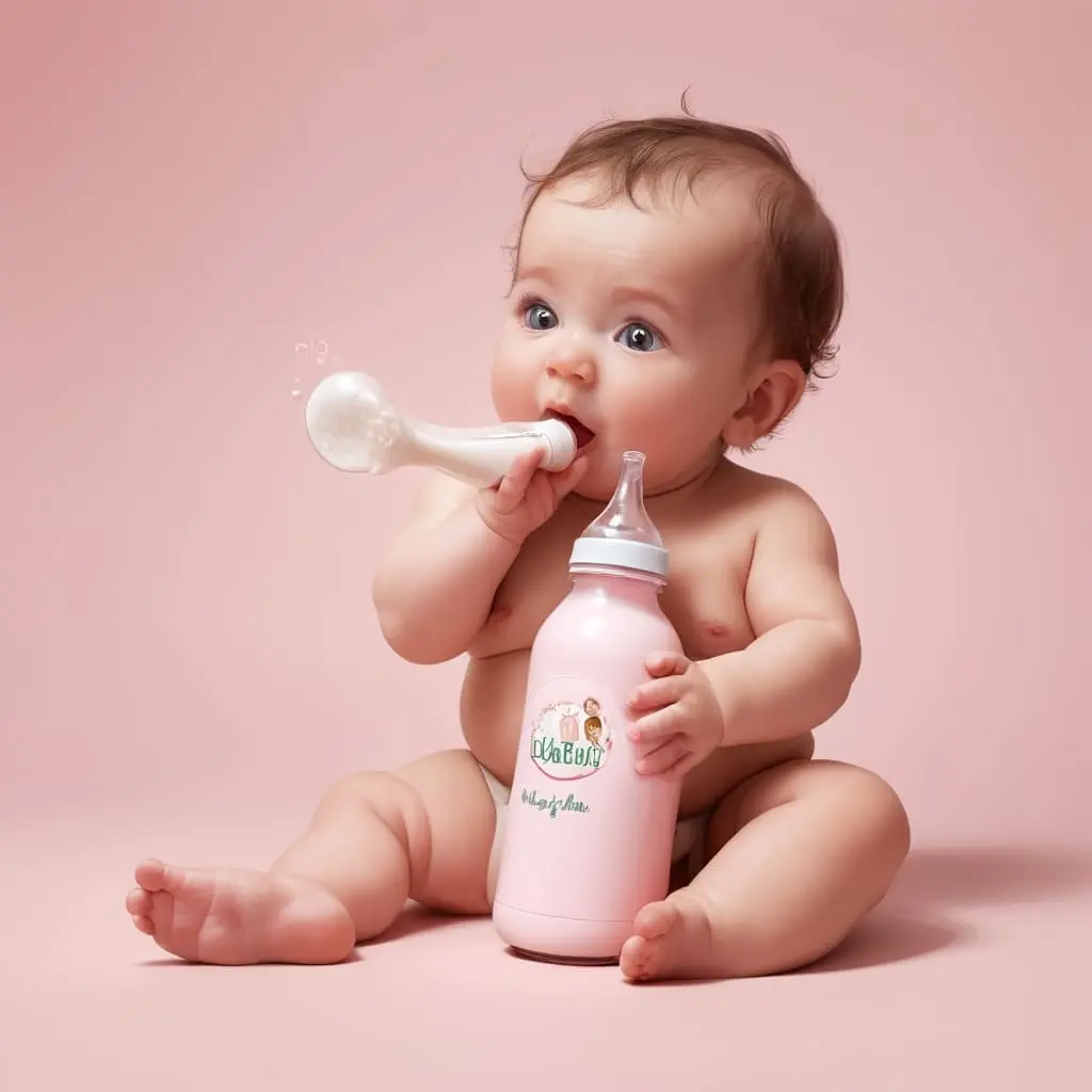 image faite par une AI, d'un bébé avec des trouble de la succion